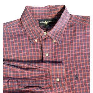Ralph Lauren Blaire‎ Long Sleeve Button Down Shirt Men’s XL Red Plaid Flannel